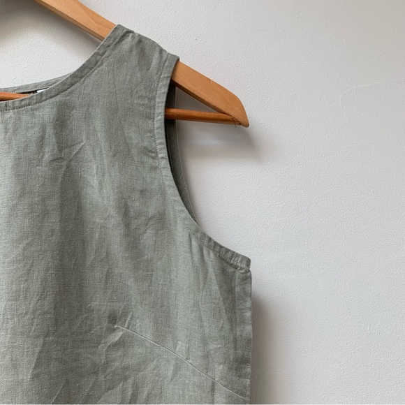 100% linen sleeveless top size uk 12 embroidered - Picture 4 of 7